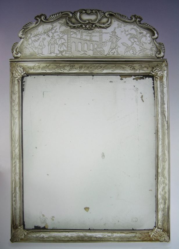 William &amp; Mary chinoiserie silver mirror by Anthony Nelme | MasterArt